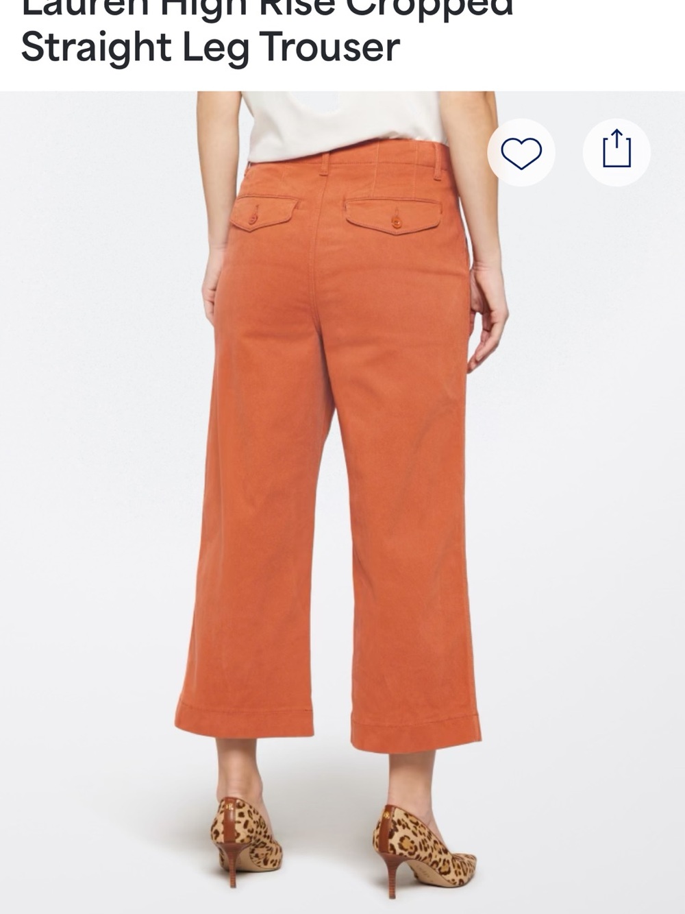 one 5 one Burnt Orange Cropped Wide-Leg Trousers